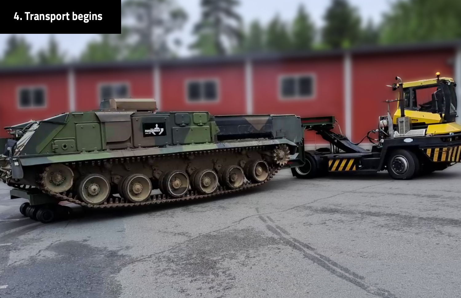 Movella TankMover setting a tank down
